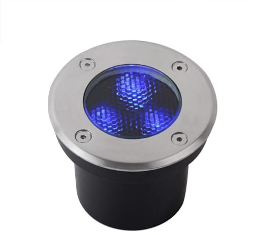 QUSYZD Lampes enterrées extérieures Lampe de Sol encastrée Ronde, lumière souterraine Anti-éblouissante LED, projecteurs extérieurs, lumière de Paysage Couleur étanche,Red Light-3W