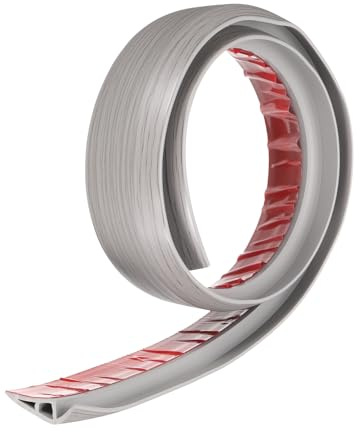 sourcing map Floor Transition Strip 2 3.33ft Self Adhesive PVC Carpet to Tile Transition Edging Trim Peel and Stick Cover Strip for Uneven Floors Height 10mm, Grey Wood Grain