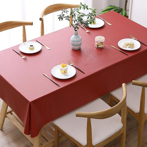 JACKANNA Tovaglia impermeabile e resistente all'olio, antiscottatura, lavabile, in PVC, in plastica, rettangolare con bordi rinforzati, per tavolini da caffè, per picnic e feste, design facile da