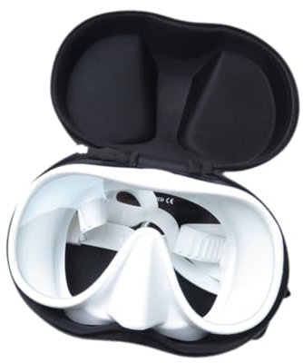 Perfeclan Adultos Masilla de Buceo de máscaras de Buceo de Adultos con Estuche de Almacenamiento Gafas de Snorkel con Cubierta Nasal para Snorkel de Verano, Blanco