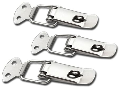 1Pcs 304 Acier Inoxydable Bascule Moraillon Loquet Plat Bec Tiroir Loquet Serrure Boîte En Bois Boîtier Fermoir Fixe Boucle Serrure 106