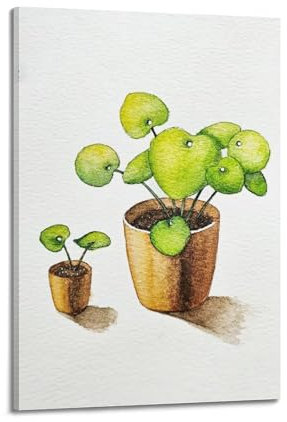 Sukkulenten-Duo, Aquarell, Zimmerpflanze, Poster, dekoratives Gemälde, Leinwand, Wandkunst, Bild, Druck, moderne Familienschlafzimmer-Dekoration, 40 x 60 cm