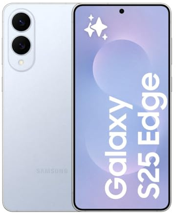 Samsung Galaxy S25 Edge, 256GB, Titanium Icyblue [Versione Italiana] | 3 anni di Garanzia, Smartphone AI sottile, Display 6.7'' QHD+ Dynamic AMOLED 2X, Fotocamera 200MP, 3.900 mAh