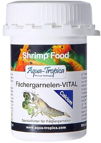 Aqua-Tropica Fächergarnelen-VITAL Calcium - Feinstes Kalzium- & Mineralfutter I Futter für Fächergarnelen und andere Filtrierer I 45g