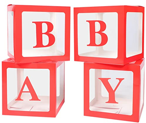 TOPPERFUN 4piezas Decoración De Cumpleaños Cajas De Globos Cajas Para Revelación De Género Decoración Para Fiesta