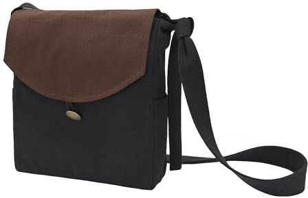 FURPHI Renaissance Canvas Shoulder Bag Medieval Patchwork Satchel Bag Pilgrim Pouch for Men Women (A)