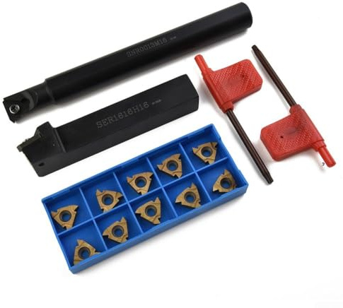 12pcs Turning Tool Holder Set with Carbide Inserts SNR0013M16 SER1616H16 16ER 16IR AG60 Internal Threading Boring Bar for Lathe Machining Semi-Finishing Operations