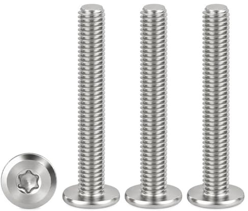 Drenky 20 Unidades Tornillos Torx Cabeza Plana M4x45mm de Acero Inoxidable | Tornillos Torx M4 Inoxidable A2V2A Cabeza Redonda, Tornillo Mecánico Rosca Completa Para Muebles Y Armarios