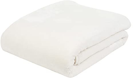 Gözze - Premium Cashmere-Feeling Wohn- und Kuscheldecke, 500 g/m², 180 x 220 cm - Wollweiß