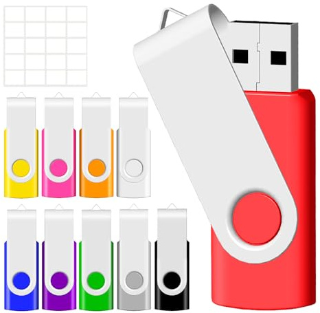 Memoria USB de 4 GB, memoria USB de 4 GB, 10 unidades de memoria JBOS giratorias, unidad Gig Stick USB 2.0 para almacenamiento digital plegable de fecha, unidad zip, unidad de salto, llave de disco,