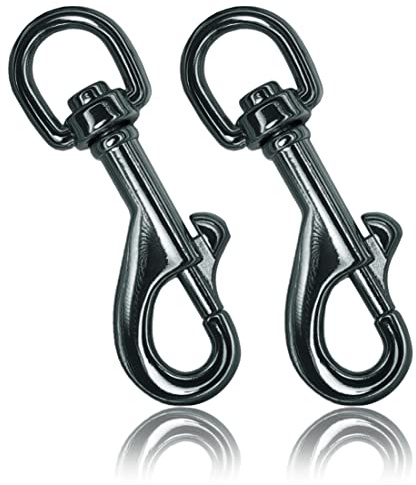 Ganzoo Karabiner-Haken mit Drehgelenk im Set, Bolzen-Karabiner für Hundehalsband, Stahl, für Paracord 550 Hunde-Leine, Schnapp-Haken mit Drehkopf, Zinklegierung, Metall Design