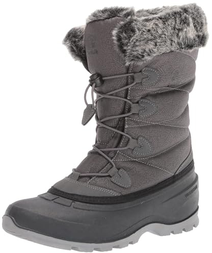 Kamik Momentum 3 Insulated Snow Boots - Extreme Cold Protection & Waterproof Winter Boots for Women - All-Day Comfort & Womens Hiking Shoes - Non Slip Traction for Icy Trails - Charcoal - 7
