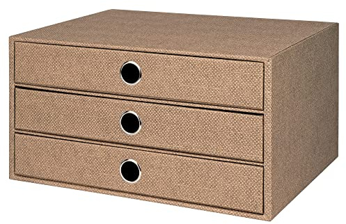 Rössler Papier 1524452603 - S.O.H.O. Caja de 3 cajones para DIN A4, con agujero de asa, Special Line Avellana, 343 x 250 x 185 mm, 1 unidad