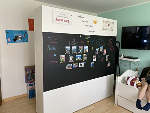 Självhäftande magnetisk tavelfolie i olika storlekar | Färg: svart | inkl. kritpenna | krittavla | Självhäftande folie l planeringstavla (120 x 100 cm)