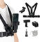 TELESIN Sangle de poitrine universelle pour appareil photo d'action et téléphone - Pour smartphone GoPro Max Hero 13 12 11 10 9 8 7 insta360 X5 X4 X3,ONE X2 DJI Action 4/3 - Kit d'accessoires d'épaule