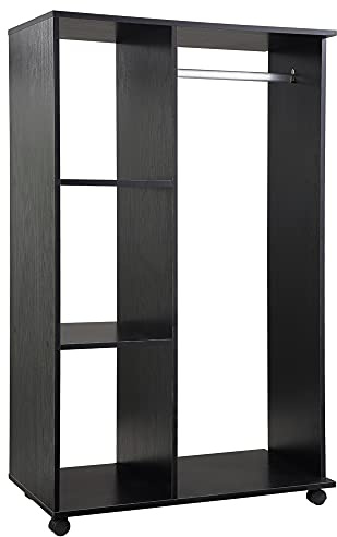 HOMCOM Armoire penderie Armoire de Rangement Mobile Panneaux de Particules Noir