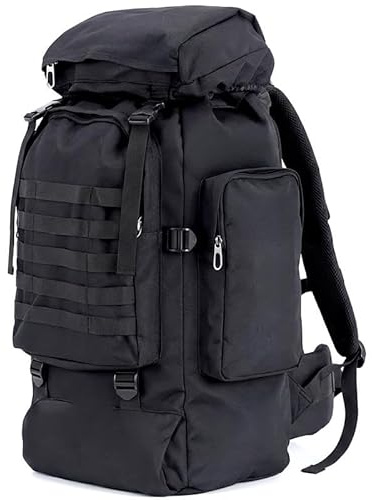 Retoo 28 l militär taktisk ryggsäck med stor kapacitet, Pack Bag, ryggsäck för vandring, vandring, jakt, camping, resor, utomhusaktiviteter, kompakt överlevnad taktisk ryggsäck, svart