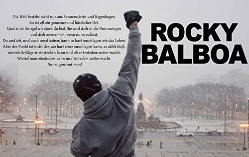 Sattie Rocky Balboa BILD MIT ZITAT BOXEN SPORT Boxing English Print Canvas Colour Bild auf Keilrahmen Leinwand Giclee 120x80cm Wohnzimmer Wandbild