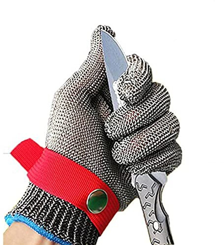 AGYH Anti-cut Gloves Cut-resistant Gloves, Chain Mail Gloves, Chef/Butcher/Porter/Carpenter Safety Work Gloves, For Left And Right Hands (Size : 1PCS/L)