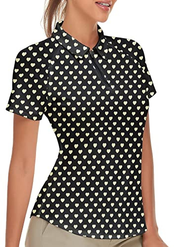 Soneven Poloshirt für Damen Kurzarm Sportshirt Damen mit 1/4 Reißverschluss Sport Tshirts Damen Schnelltrocknend Atmungsaktiv Polohemd für Golf Reiten Tennis Fitness Trainning Laufen