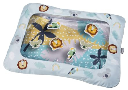 Nuby Animal Adventures Water Mat – Sensory Toys | Interactive Play | Machine Washable Cover | Suitable from 6 Months Plus, 89072, Multicolor, One Size