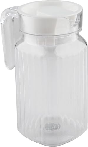 Transparenter Acrylkrug mit Deckel und Griff, Leichter Kunststoff-Gefäß für Kaltes Wasser, Saft, Tee, Limonade und Milch (500 ml)