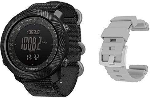 ASVIL Montre intelligente de sport pour homme pour course à pied, escalade, natation, boussole, altimètre, baromètre, étanche, 50 m (P) (N)