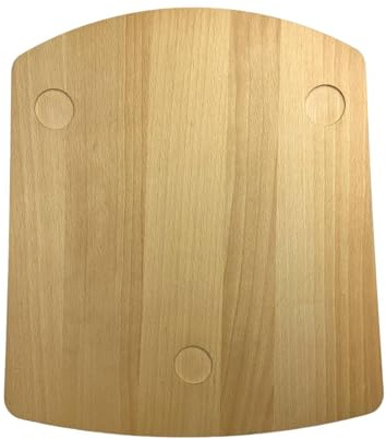 EFO Gleitbrett kompatibel mit Thermomix TM5 und TM6 | Küchenbrett aus Holz mit Griffen und Gleitpads | Brett kompatibel für leichtes Verschieben und Schutz der Arbeitsplatte | Zubehör | Naturholz