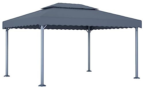 AUVYI Gartenpavillion Pavillon Winterfest Festival Pavillon 400x300 cm Anthrazit Aluminium Garten Zelt Pavillon für Gartenpartys und Outdoor-Aktivitäten