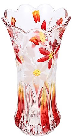 Zerodeko Jarrón De Cristal Engrosado para Flores Secas Decoración De Escritorio Colorido Material De Cristal Mediano para Sala De Estar Cocina o Baño Adorno De Jarrón De Vidrio