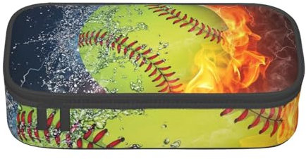 WEISUPG Halloween Fledermaus Federmäppchen mit großem Fassungsvermögen, großes Federmäppchen, Schreibwaren, Stiftetasche für Mädchen und Jungen, Softball, Einheitsgröße, Schulranzen
