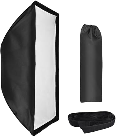 Andoer Softbox Rectangular de 60 * 90 cm, Softbox Kit de iluminación con Montaje Bowens, con Rejilla Tela Suave y Bolsa de Almacenamiento para iluminación de Estudio de fotografía de Productos