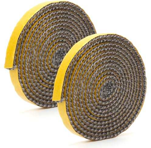 RHAFAYRE joint insert cheminée, 2 pièces joint cheminée 15mm joint porte poele a bois autocollant, joint poele a bois, cheminee, poele a granule, fibre de verre, résistant aux hautes températures
