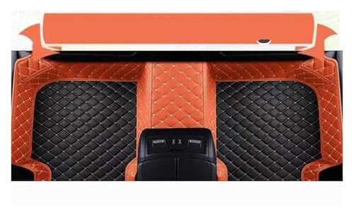 rutschfeste Fussmatten Auto-Fußmatten Für SEAT Für Ibiza Für 6J 6P MK4 2008~2017 wasserdichte Teppiche Strapazierfähige Teppiche Luxus-Ledermatte Autozubehör Automatten(Black and orange)