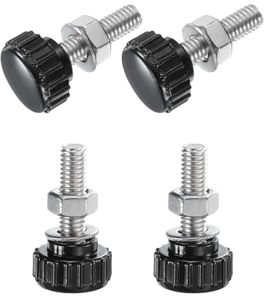QUARKZMAN 4 Stück Rändelschraube mit Gewinde M6 x 20mm Rundkopfschraube mit Muttern Unterlegscheiben, Flügelschrauben Edelstahl 304 Klemmhebel 18mm Klemmknöpfe für Maschine