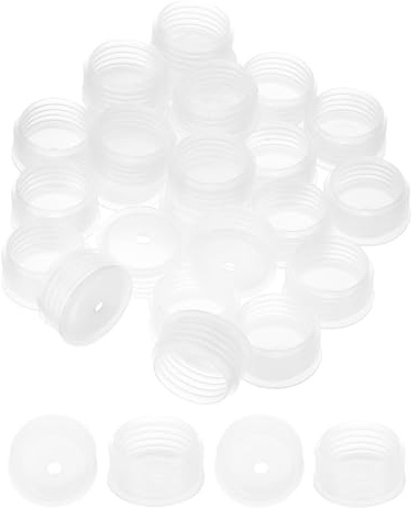 PATIKIL Bouchon Adaptateur pour Bouteille 0.98/25mm, 25pcs Bouchons de Rechange Pressés pour Bouteilles en Plastique Verre Dispenseurs Liquides Huiles Orales, Transparent (Trou de 4.4mm)