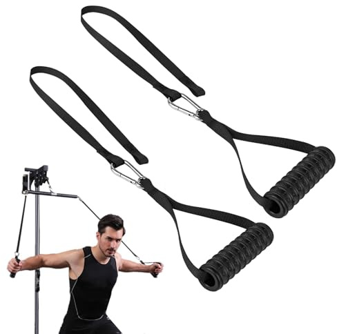 fuxunamz Cuerda Triceps, Accesorios Gym, Accesorios Gym en Casa, Cuerda con Mang, Cuerdas de Resistencia para Ejercicios de Bíceps yTríceps, Puños Tensores para Fitness y Musculación