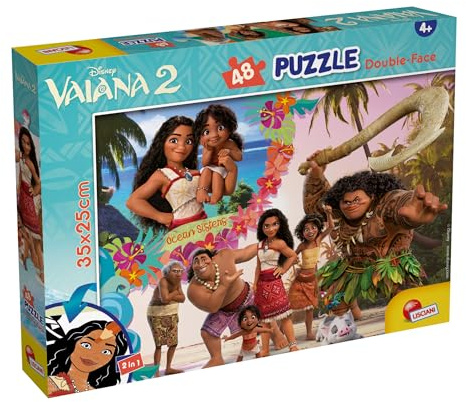 Lisciani - DISNEY Puzzle - VAIANA MaxiPlus - 48 Piece Double Sided Puzzle for Children from 4 Years - Colouring Board - 25x35 cm - Creative Activity - Disney Educational Game - Girl or Boy Gift Idea