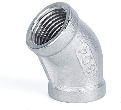 1pc BSP NPT Female 45 Degree Elbow Connector Coupler 201 304 316 Stainless Pipe Fitting(NPT SS304,3/4)