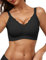 Vtelor Bras for Women Non Wired Seamless Wireless Push Up Bra Comfort Support Sleep Bralettes for Womens Ladies Soft Tshirt Padded Bra Regular and Plus Size (UK, Alpha, M, Regular, Regular, Black)