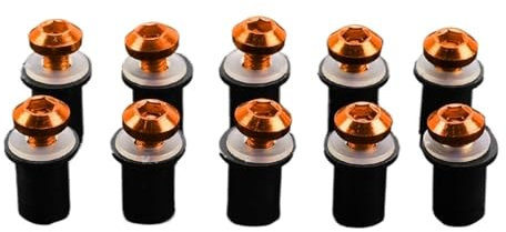 PVCUHWF Motorbike Bolt Kits Compatible With VTX1800 For X-ADV300 Screw Combination Motorcycle Bolts Combination Kit Screw Connection Bolts Decoration Motorcycle Bolts(Orange)