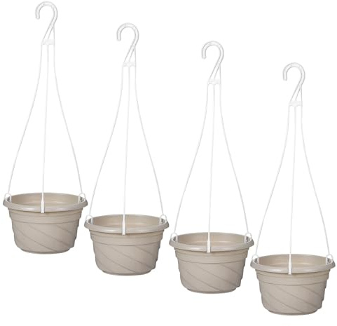 TOBBOMEY 4 pièces Suspension Pots Plantes Intérieur Extérieur Pots Suspendus PVC Drainage pour Fleurs Légumes Petits Arbres Jardin Compact