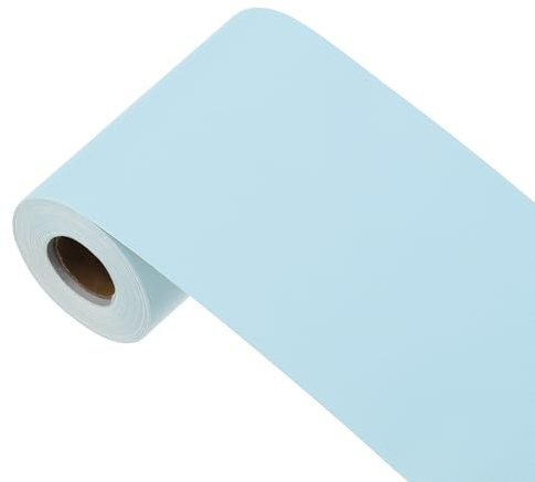 sourcing map Papier peint bleu ciel à décoller et à coller, papier peint autocollant en vinyle de couleur unie, décoration murale pour revêtement mural 998,2 x 9,9 cm