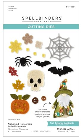 Adornos de otoño y Halloween grabados de la colección de decoración de fieltro 3D de Sandi Maciver