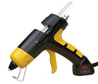 Mini pistola for colla a caldo con controllo della temperatura, uscita regolabile, piccola for a da 7 mm e 11 Pistola per colla a caldo(150W-Digital-Yellow)