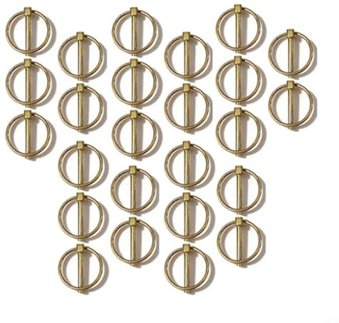 BEAZOOM 25 Stück goldene Sicherheits-Federstifte aus Edelstahl mit selbstsichernden Ringen, 39 mm x 9,5 mm, für robuste Splinte, Anhänger, Boote, Kajaks, Reparaturen zu Hause (M10)