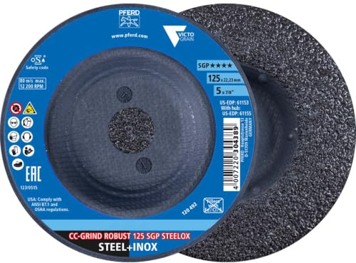 PFERD TOOLS CC-GRIND ROBUST Schleifscheibe 2 Stück | 115 x 22,23 mm, SGP STEELOX, 64198116 - für Stahl und Edelstahl