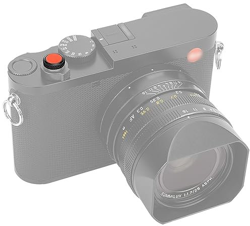 PROfezzion Deluxe Métallique Soft Déclencheur pour Fujifilm X-Half GFX100RF X-PRO3 X-PRO2 X-PRO1 etc. Appareils Photo (Noir avec Rouge Microfibre Cuir Surface)