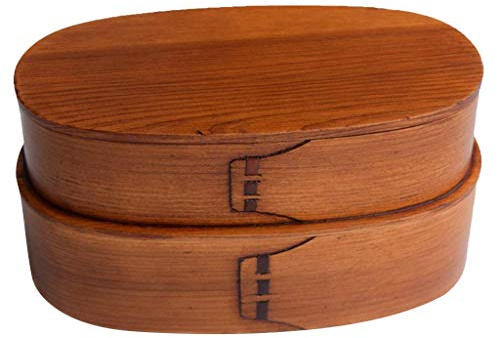 Tubayia Caja de almuerzo de madera de estilo japonés portátil Bento Box Fiambrera para niños