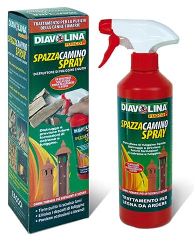 6 CONFEZIONI di Diavolina Spazzacamino Spray, Rosso, 450 ml
